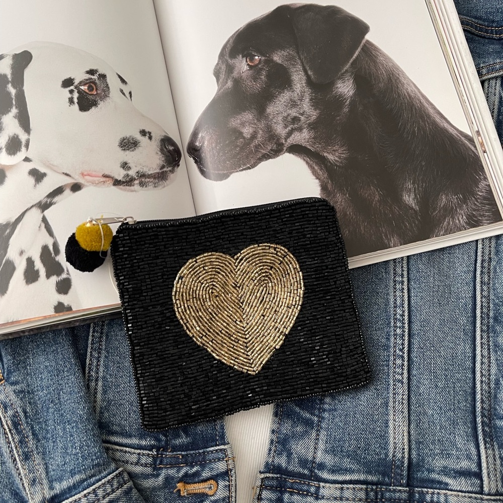 Love Heart Coin Pouch Seed Bead Coin Pouch Beaded Coin Bag Beaded women’s wallet